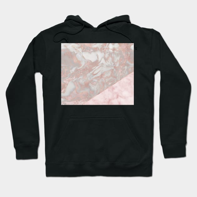 Pink marble & french polished rose gold marble Hoodie by marbleco